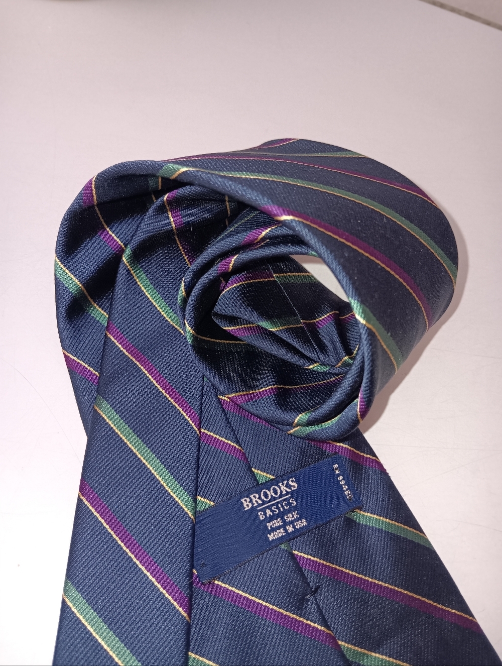 Vintage Brooks Brothers Basics Pure Silk Tie Made In USA